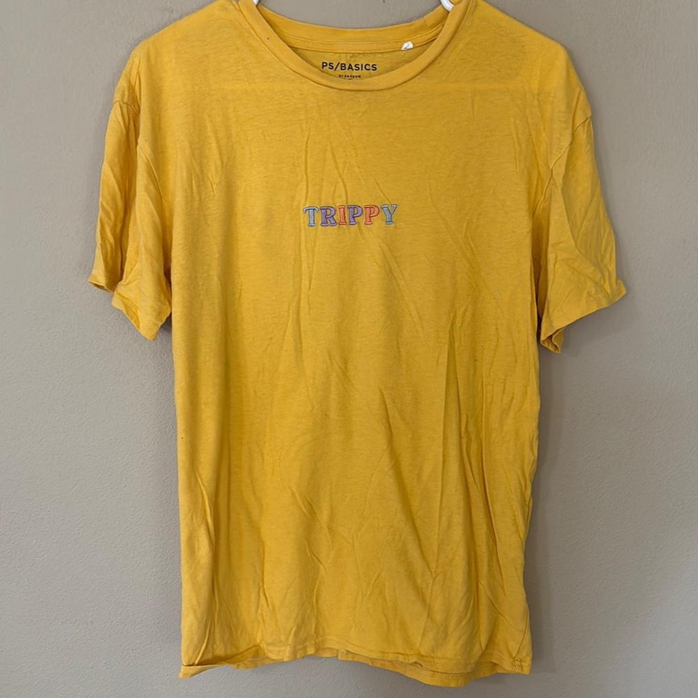 PacSun Yellow Short Sleeve Tee Classic Crew Neck
